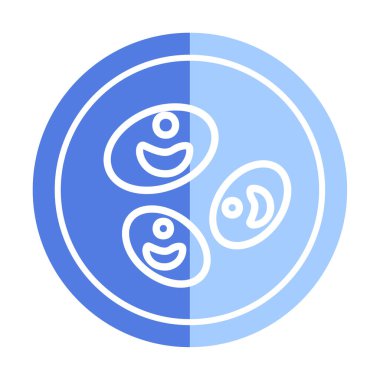 Bakteri petri kabı ve bakteri vektör simgesi 