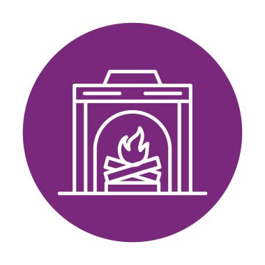 şömine simgesi vektör illüstrasyonu