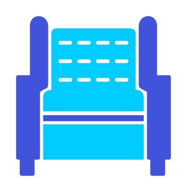 Koltuk yassı simgesi, vektör illüstrasyonu