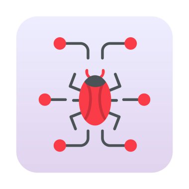 Basit dijital virüs simgesi, vektör illüstrasyonu