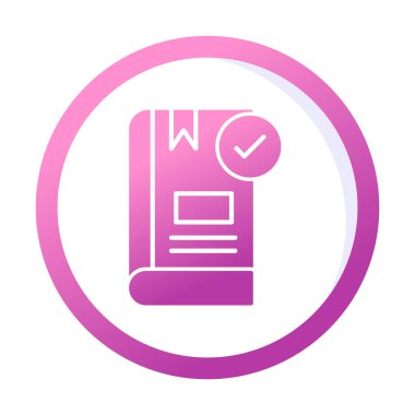  Kitap Denetimi İşaretleme simgesi, vektör illüstrasyonu   