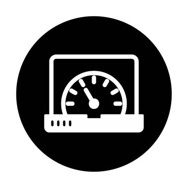 Vektör hızı test dizüstü bilgisayarı web simgesi, vektör illüstrasyonu
