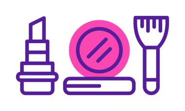 Makyaj araçları web simgesi, vektör illüstrasyonu