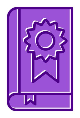 Kitap Madalyası simgesi, vektör illüstrasyonu 