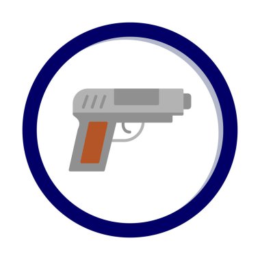 askeri tabanca ikonu vektör illüstrasyonu 