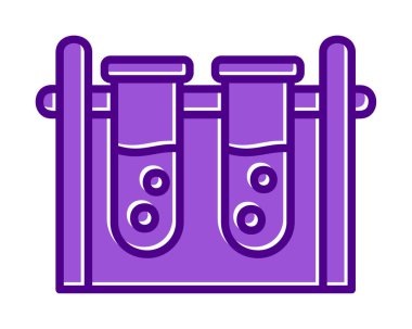 test tüpleri vektör düz renk simgesi 