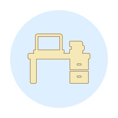 Ofis masa simgesinin vektör illüstrasyonu 