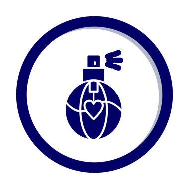 Kalp şekli simgesi olan parfüm şişesi 