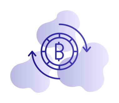 Basit bitcoin simgesi, vektör illüstrasyonu