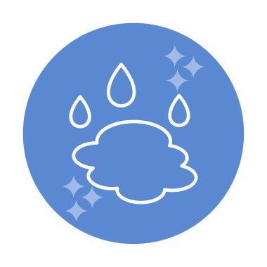 Su damlaları ve su birikintisi ikonu, veteriner illüstrasyonu 