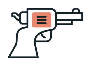 askeri tabanca ikonu vektör illüstrasyonu 