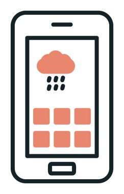 Cep telefonu web simgesi, vektör çizim