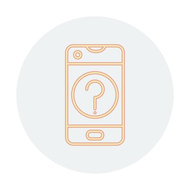 Yardım veya mobil destek simgesi, vektör illüstrasyonu 