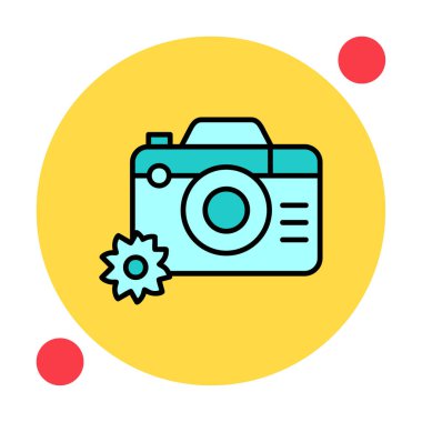 fotoğraf makinesi ikon vektör illüstrasyonu                      