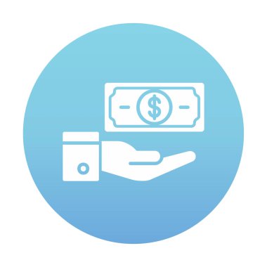 Dolar el simgesi vektör illüstrasyonunda