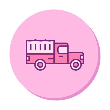 Askeri Kamyon ikonu vektör illüstrasyonu