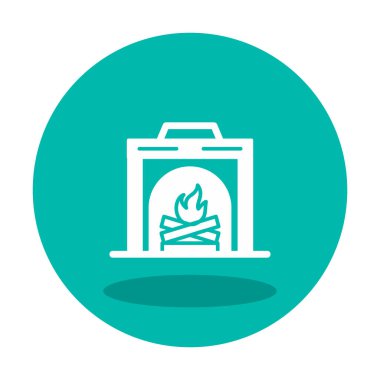 şömine simgesi vektör illüstrasyonu