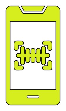 Basit barkod tarayıcı simgesi, vektör illüstrasyonu