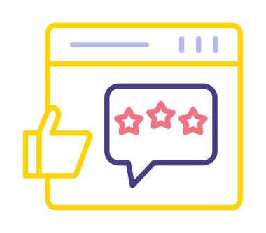 Basit düz geribildirim simgesi vektör illüstrasyon tasarımı