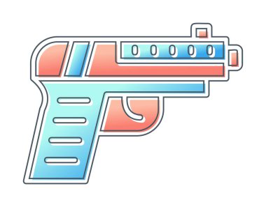 tabanca tabancası ikon vektörü. Çizgi film polisi tabancası. renk izole edilmiş sembol çizimi
