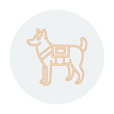 Askeri Köpek simgesi vektör illüstrasyonu