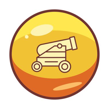 Basit Topçu simgesi, vektör illüstrasyonu