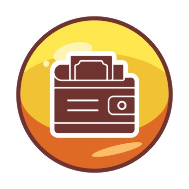 Cüzdan. Web simgesi basit vektör çizimi tasarımı