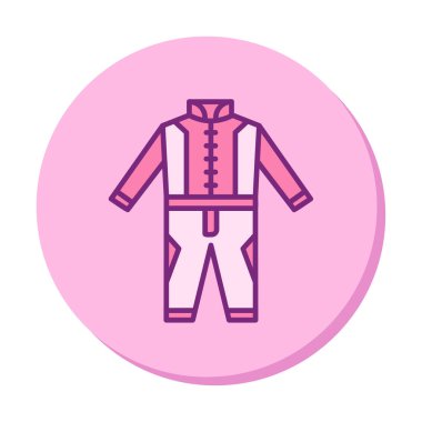 Race Suit web simgesi, vektör illüstrasyonu