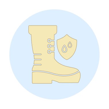 Basit su geçirmez ayakkabı simgesi, vektör illüstrasyonu