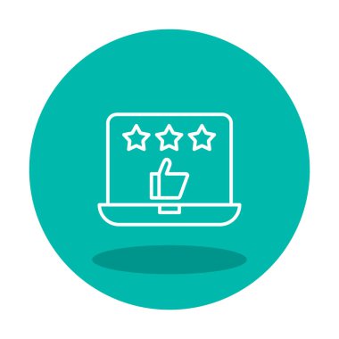 Geri besleme vektörü glifin düz simgesi. İyi İnceleme konsepti                    