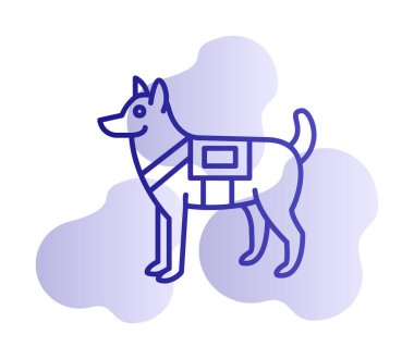 Askeri Köpek simgesi vektör illüstrasyonu