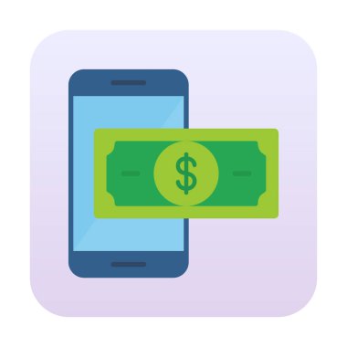 Basit Çevrimiçi Ödeme simgesi, vektör illüstrasyonu