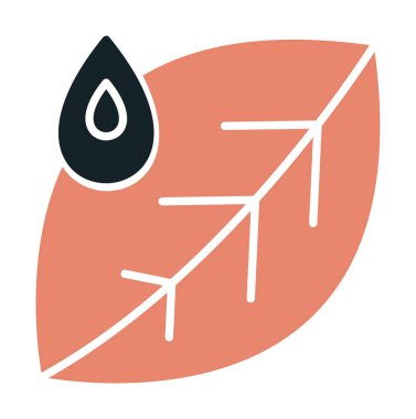 Su damlası ve yaprak simgesinin vektör çizimi