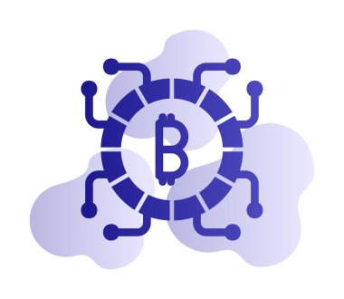 Basit bitcoin simgesi, vektör illüstrasyonu