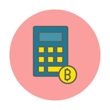 Şifreleme para birimi hesap makinesi web simgesi basit illüstrasyon