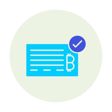 Bank Check web simgesi, vektör illüstrasyonu 