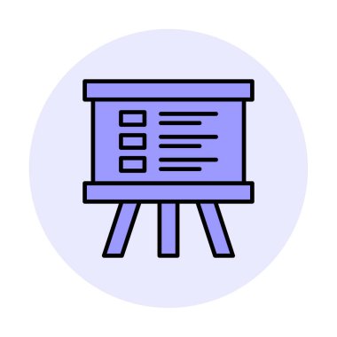 Üniversite Sunum ikonu vektör illüstrasyonu 