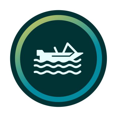 Basit Motorboat simgesi, vektör illüstrasyonu