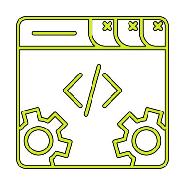 Basit programlama kodu optimizasyon simgesi, vektör illüstrasyonu