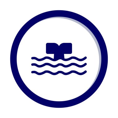 Moda tarzında izole edilmiş arka planda su ikonu olan balina kuyruğu