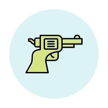 askeri tabanca ikonu vektör illüstrasyonu 