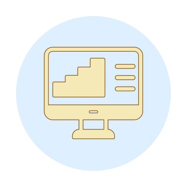 Basit Bilgisayar İzleme Veri Analizi simgesi, vektör illüstrasyonu