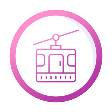 Modern Cable Car Cabin simgesinin vektör çizimi                   