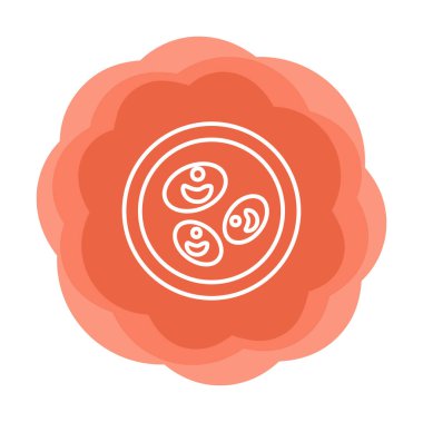 Bakteri petri kabı ve bakteri vektör simgesi 