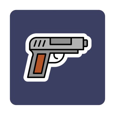 askeri tabanca ikonu vektör illüstrasyonu 