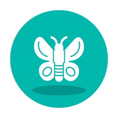 Kelebek Vektör Simgesi Düz Çizim 