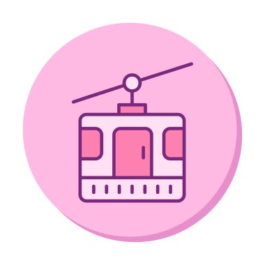 Modern Cable Car Cabin simgesinin vektör çizimi                   