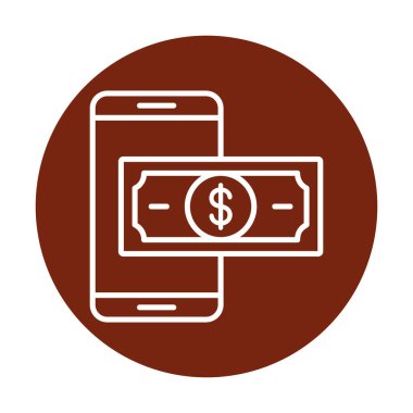 Basit Çevrimiçi Ödeme simgesi, vektör illüstrasyonu