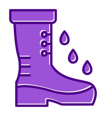 Basit Rainboot simgesi, vektör illüstrasyonu