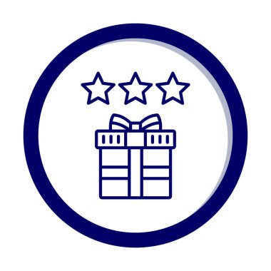 hediye ve Gözden Geçir vektör düz renk simgesi tasarımı